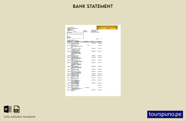 listo para imprimir plantilla de Word (estado de cuenta) del banco Soneri de Pak